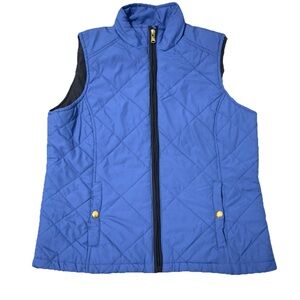 Ralph Lauren Blue Quilted Vest‎ with Stand-Up Collar